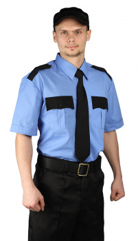 Рубашка охрана к/р цв. голубой