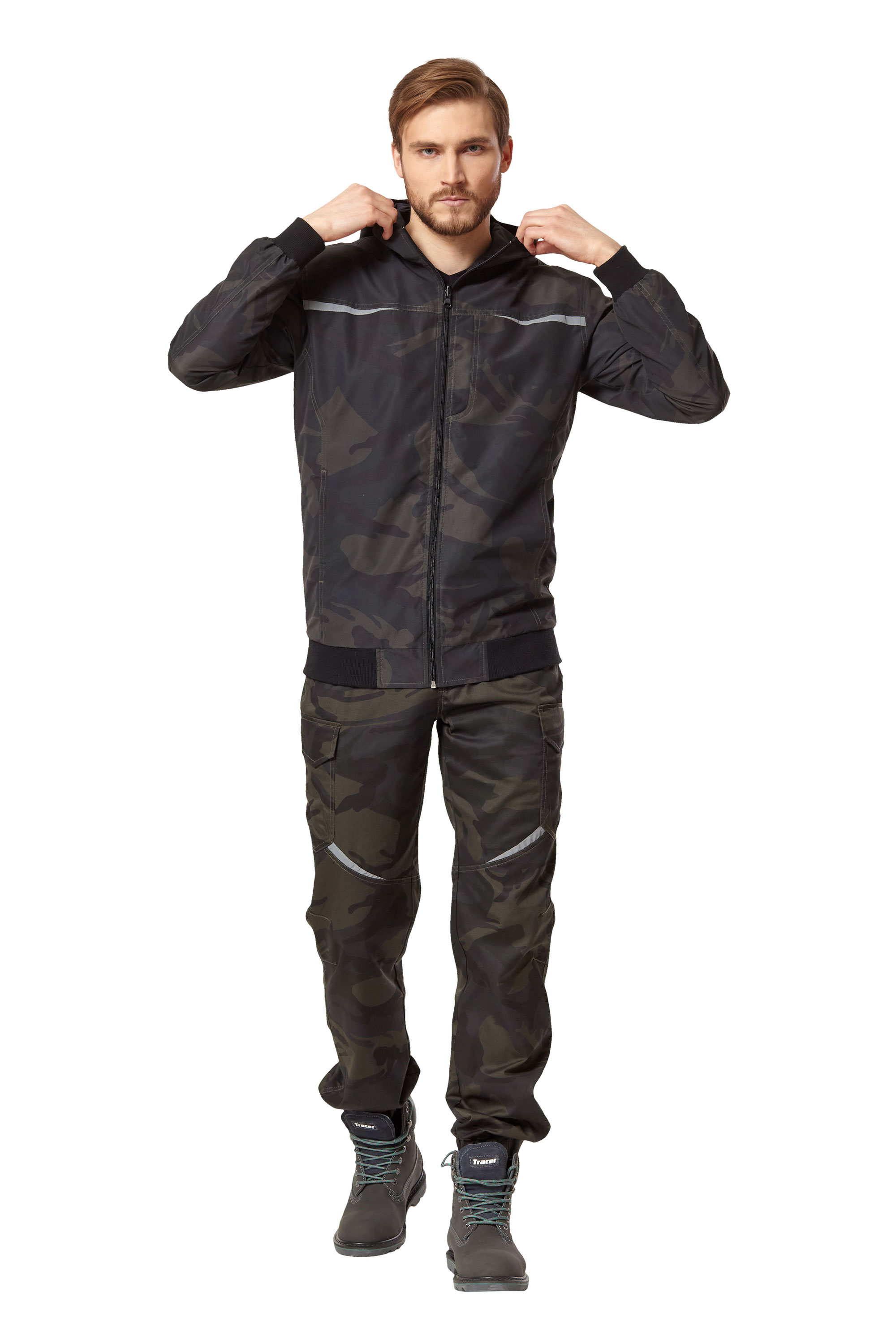 Куртка-ветровка мужская AXEL черный/хаки